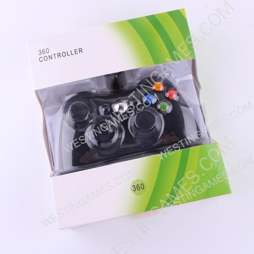 Wired Controller Gampad with Red Packing for XBOX 360 and Windows PC - Black