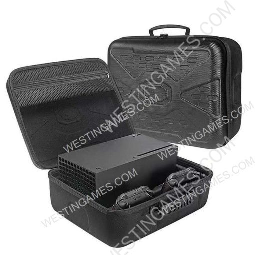 Carrying Case Storage Bag Portable EVA Hard Carry Case Host Game Console Wireless Controllers Bag for Xbox Series X