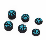 Cute Cat Claw 8pcs Silicone Analog Thumb Grips Caps for Xbox One/S/Series X S/PS5/PS4/Switch Pro Gamepad Black- Blue Feet