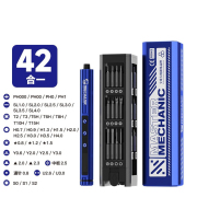 Mechanic ES420 42-in-1 Electric Screwdriver Set S2 Steel Bits 5-Speed Adjustable LED Light for Precision Phone Laptop Console