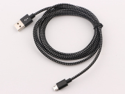 10Ft Long Braided Micro USB 2.4A Data Sync Charger Cable Cord For Smart Phones / PS4 XBOX ONE