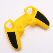 Silicone Protective Case with Particle Grip for PS5 Dualsense Controllers Yellow-Black 02