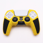 Silicone Protective Case with Particle Grip for PS5 Dualsense Controllers Yellow-Black 06