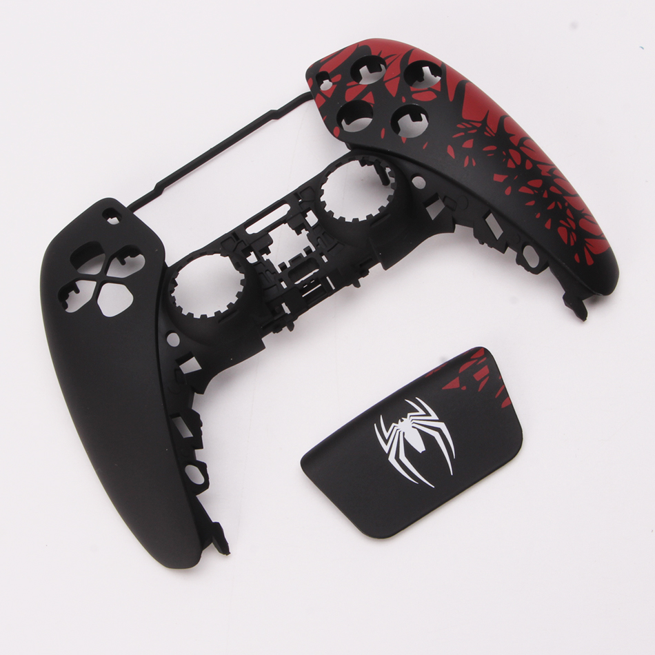 Replacement Fashion Top and Buttom with Touch Pad Housing Case Cover for PS5 v2.0 v3.0 Controller - Spider Man